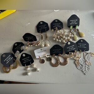 10 PC Gold Plated 925Silver Earrings Bundle